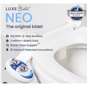 Luxe Bidet Neo 120 White Blue Non-Electric Mechanical Toilet Bidet Attachment